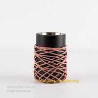 Brûleur d'encens artisanal en bois de pin avec enveloppe en corde naturelle, écologique, durable, diffuseur aromatique, utilisation toute saison