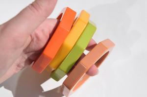 Pulsera de resina geométrica informal bohemia de gran venta, pulsera de cadena de eslabones largos acrílicos en forma de U multicolor para mujer, joyería de fiesta - Product Image 3