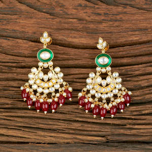 Venta al por mayor de calidad Kundan Chand pendiente con chapado en oro Joyería Árabe buscar para mujeres y niñas - Product Image 3