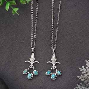 Collar hecho a mano de piedra natural de plata de ley con rodio y chapado en oro y colgante de ajuste de bisel para mujer - Product Image 4