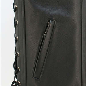 Chaleco de Cuero Gótico de Invierno para Hombre, Transpirable, con Cierre de Botones, Bolsillos Laterales, Cintura Ajustable con Cordones, Estilo Motero - Product Image 5