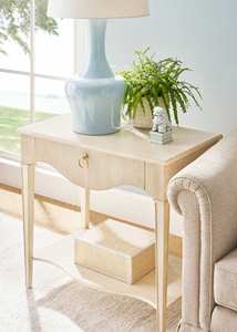 NAM HAI Luxury Modern Oak <b>Wood</b> Nightstand <b>Mirror</b> Finish and 1 Drawer Durable Contemporary Bedroom Home Furniture - Product Image 4