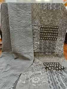 Couvre-lit matelassé 100 % coton, imprimé à la main, style Kantha, patchwork Gudari Mud, pour la maison et l'hôtellerie - Product Image 3