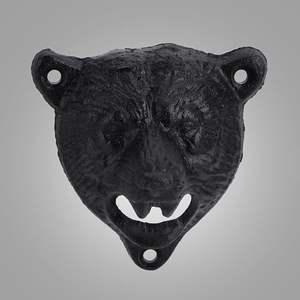 Abrebotellas clásico de hierro fundido montado en la pared con diseño rústico vintage perfecto para bares rústicos restaurantes y cocinas - Product Image 3