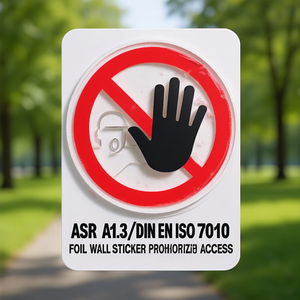Autocollant mural en feuille ASR A1.3/DIN EN ISO 7010, signalisation de interdiction d'accès non autorisé - Product Image 3