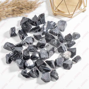 Piedras rugosas de obsidiana negra, piedra cortada, cristales, piedras de grava para curación - Product Image 6