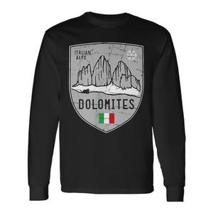 Maglietta a Maniche Lunghe con Emblema delle Dolomiti, Unisex, Girocollo, per Adulti, Promozionale - Product Image 1