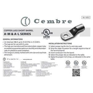 Cembre A19-M8 rohrkabelschuh 95mm ² M8 - Product Image 2