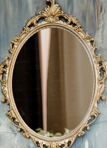 Antique Wood Gold Mirror, <b>Large</b> Wall Mirror, Oval Antique Gold, Wall Mirror - Product Image 2