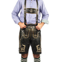 Haute personnalisé bavarois Lederhosen allemand porter en cuir suédé fait Shorts nouveau cuir suédé de vache Lederhosen Shorts Costumes bavarois