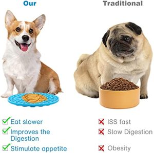 Alfombrilla para lamer de silicona para perros, alimentador lento para mascotas, reduce el estrés, mejora la digestión, material seguro antideslizante, duradero y fácil de lavar - Product Image 4