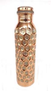 Authentic Indian Handmade Copper <b>Water</b> <b>Bottle</b> Leak-Proof Lid BPA Free Durable Reusable for Drinking <b>Water</b> Ayurveda Health - Product Image 5