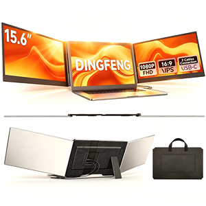 Moniteur d'ordinateur portable professionnel pliable IPS 15,6 pouces LED, double écran, extension d'écran, mode <span class=keywords><strong>vertical</strong></span> et horizontal, type C - Product Image 1