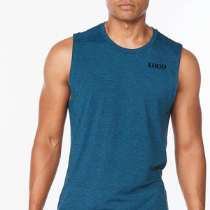 เสื้อกล้ามผ้าฝ้ายแขนกุดสำหรับผู้ชาย, เสื้อกล้ามกีฬาลำลองพิมพ์โลโก้ - Product Image 5