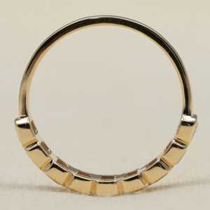 Anillo de Boda con Diamante Cultivado en Laboratorio con Corte Esmeralda, Engaste de Bisel, Color de Diamante F Amarillo/Blanco/Rosa, Plata de Ley/Platino/Oro - Product Image 4