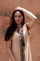 Robe kaftan pour femmes, vêtements de détente d'été, beige marocain, noir, douce, lavable, 100% coton, écologique, col en V, sans manches, respirante