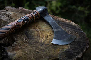 High Quality Damascus Steel <b>Axes</b> Multi-Purpose Use Different Colors Wooden <b>Handle</b> Factory Price Most Popular Industrial Design - Product Image 4