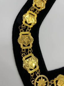 Colliers maçonniques rectangulaires vintage de haute qualité, prix d'usine en gros, régalia maçonnique, laiton, strass - Product Image 4