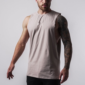 Camiseta sin mangas para hombre Fitness Gyms 100% algodón sin mangas transpirable - Product Image 1