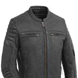 Precios al por mayor: Chaqueta de cuero para hombre más vendida en color liso, de excelente calidad y personalizable, 100% piel de vaca original, para invierno. - Product Image 4