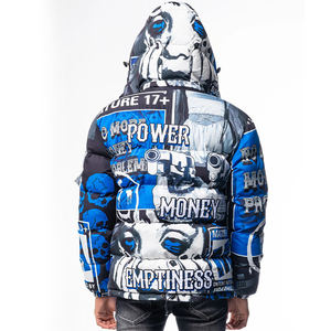 Veste matelassée longue en toile fine pour homme, de haute qualité, réfléchissante, col rabattu, imperméable, avec capuche, réversible - Product Image 5