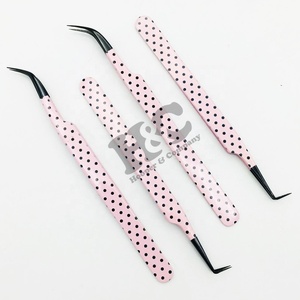 Nouvelles pinces à cils professionnelles en acier inoxydable, logo couleur personnalisé, pinces à extensions de cils de haute qualité, faible MOQ, haute qualité pour cils en vison - Product Image 4
