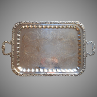 Plateaux de service rectangulaires en acier inoxydable en métal argenté avec poignées pour salade de Fruits et jus, en vrac