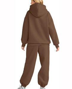 Ensemble de survêtement pour femme en coton 100% de grande qualité, décontracté, au-dessus du genou, uni, deux pièces, printemps/été - Product Image 3