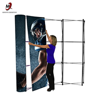 Présentoir publicitaire pliable en aluminium, étanche, couleur pleine, magnétique, portable, droit ou incurvé, pour salons professionnels - Vente en gros