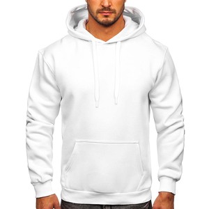 <b>White</b> Color Slim Fit Kangaroo Hoodie Plained Sweats <b>Sweatshirts</b> - Product Image 3