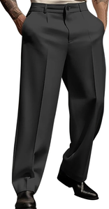 PANTALONES DE Vestir CASUALES PARA HOMBRE, DE PLEATS, DE PIERNA ANCHA, ESTILO ANTIGUO, VINTAGE - Product Image 3