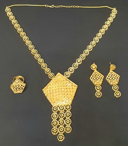 Conjunto de collar de mujer chapado en oro de 24 quilates de Dubái, colección de diseñadores de alta calidad, joyería llena de oro, precio de descuento, nuevo - Product Image 5
