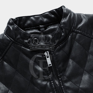 Chaqueta de cuero genuino ajustada de gran oferta para hombre 2025, chaqueta de cuero con cuello levantado personalizada - Product Image 5