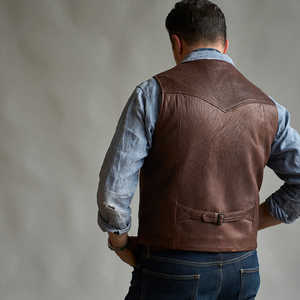 Gilet en cuir réversible coupe-vent et chaud pour hommes de haute qualité 100% cuir personnalisable et respirant en gros - Product Image 4