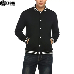 Último diseño de alta calidad 100% telas de lana manga de cuero moda callejera chaqueta de béisbol chaqueta universitaria para hombre - Product Image 5