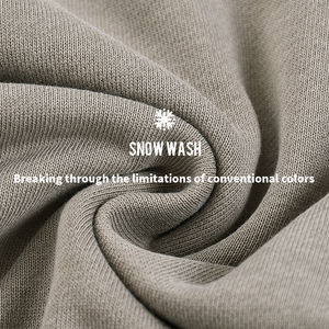 American Retro Trendy Color sólido Sudadera con capucha Hierba Gris Verde Copo de nieve Imprimir Nostálgico Digital Invierno ODM Suministro para hombres Mujeres - Product Image 3