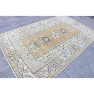 5.3x8.5 ft Rug, Turkish Vintage Rug, <b>Brown</b> <b>Wool</b> Rug - Product Image 3