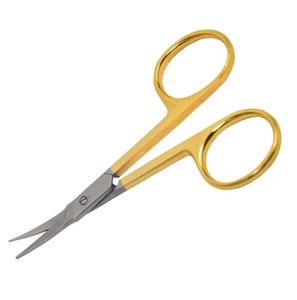 Ciseaux à ongles à cuticules à bord incurvé super pointu en acier inoxydable doré et argenté avec pointe de flèche Ciseaux à ongles à cuticules - Product Image 1