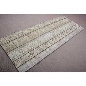 Turkish Rug, Runner 3x7,7 ft Vintage Rug, <b>Brown</b> Oriental <b>Wool</b> Rug - Product Image 2