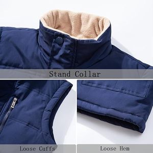 Vêtements d'extérieur veste chaude rembourré doudoune hommes vêtements d'extérieur d'hiver gilets doudoune polaire doublé matelassé gilet décontracté sans manches veste 2025 - Product Image 3