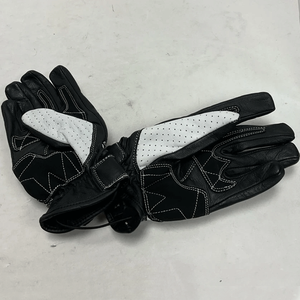 Women's Black and White Motorbike Racing Leather Gloves Winter Auto Racing Wear for Men Customizable Motorcycle Gloves - Product Image 2