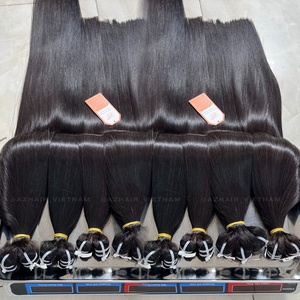 High Quality Double Drawn Virgin 100% Remy Raw Cuticle Aligned <b>Hair</b> Soft 1B Color Vietnamese Human <b>Hair</b> Bundle Wholesale - Product Image 3