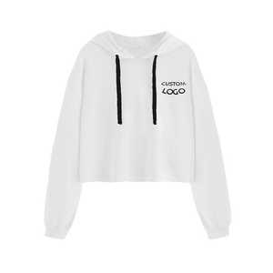 เสื้อครอปมีฮู้ดแขนยาวสำหรับผู้หญิงพิมพ์โลโก้ได้ตามต้องการดีไซน์แฟชั่นมีฮู้ดสำหรับฤดูใบไม้ผลิและฤดูหนาว - Product Image 6