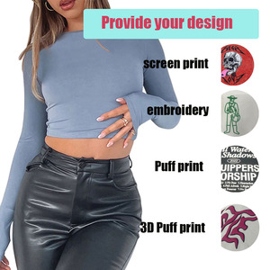 Custom Women Cutout <b>Long</b> <b>Sleeve</b> <b>Top</b> Quality Tshirt <b>Low</b> <b>Cut</b> Hollow Out Open Back Blouse T-shirt for men - Product Image 6