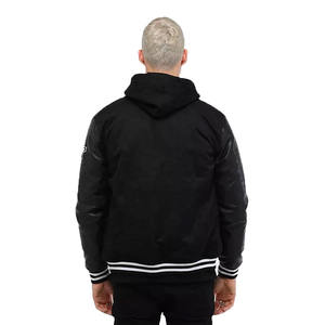 Veste universitaire en cuir imperméable pour homme pas chère avec logo sur le devant - Veste de style lettreman tendance pour les marques de mode et le port quotidien - Product Image 4