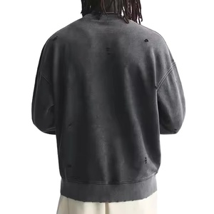 Nouvelle Mode Boxy Fit Vintage Pull Sweatshirts 400Gsm French Terry Crewneck Distressed Sweatshirt Acid Wash streetwear unisexe - Product Image 5