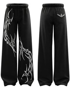Pantalons de survêtement baggy à motif tribal noir personnalisés pour hommes et femmes, streetwear surdimensionné, coupe ample, pantalon de jogging en molleton, style gothique - Product Image 6