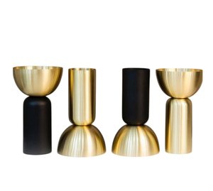 Tarro de vela de Metal de alta venta, soporte de vela con acabado negro mate y dorado moderno para el hogar, Hotel, mesa, tarro de vela decorativo - Product Image 1