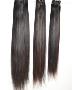 Cheveux humains indiens non traités, non chimiquement transformés, de temple, en paquet, lisses, à ondulations profondes, pour tissage, fabrication, noir naturel - Product Image 1
