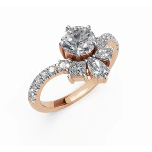 Anillo de Diamantes Malvinas Regal Crown en Oro Amarillo, Rosa o Blanco de 9k, 14k o 18k, Elegante Joyería Fina Inspirada en una Tiara, Regalo para Ella - Product Image 5